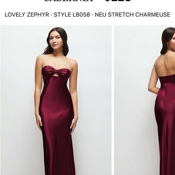 Cabernet Strapless Bridesmaid Dress - Picture 1 of 8